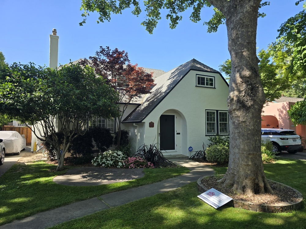 Street view of a whole home remodel with fresh exterior paint in Sacramento